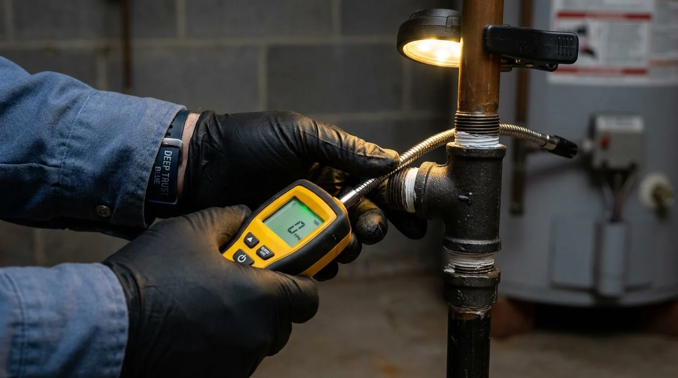 Gas leak detection with electronic sniffer by Johns Plumbing LLC in Sebring